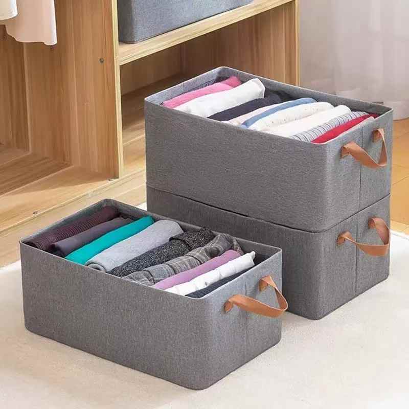 Fold Non-Woven Fabric Storage Box Wardrobe Clothes Organizer Clothing Jeans Pants Underwear Sock