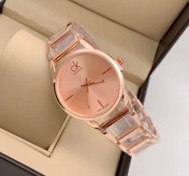 *NEW STOCK ✨*  *CK CALVIN KLEIN STEEL WATCHES FOR LADIES*  *ROSEGOLD STEEL WITH DIFFERENT COLOR DIALS*
