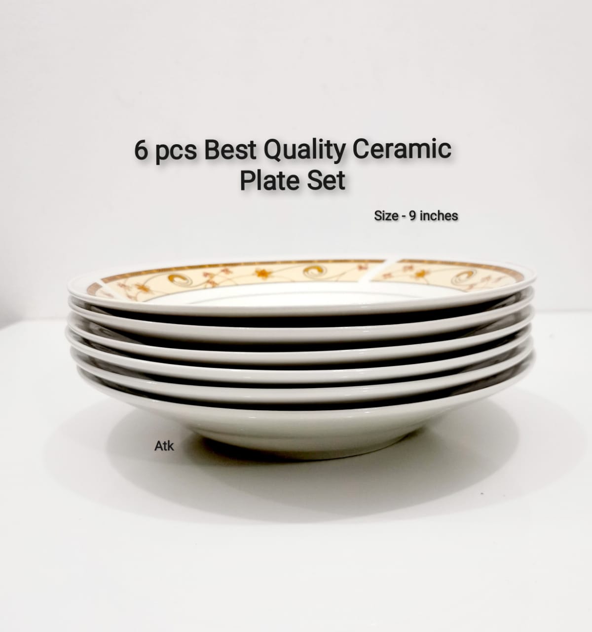 6 Pcs Premium Heavy Quality Ceramic Plate Set ( Best Quality 😍)  6 pcs Set