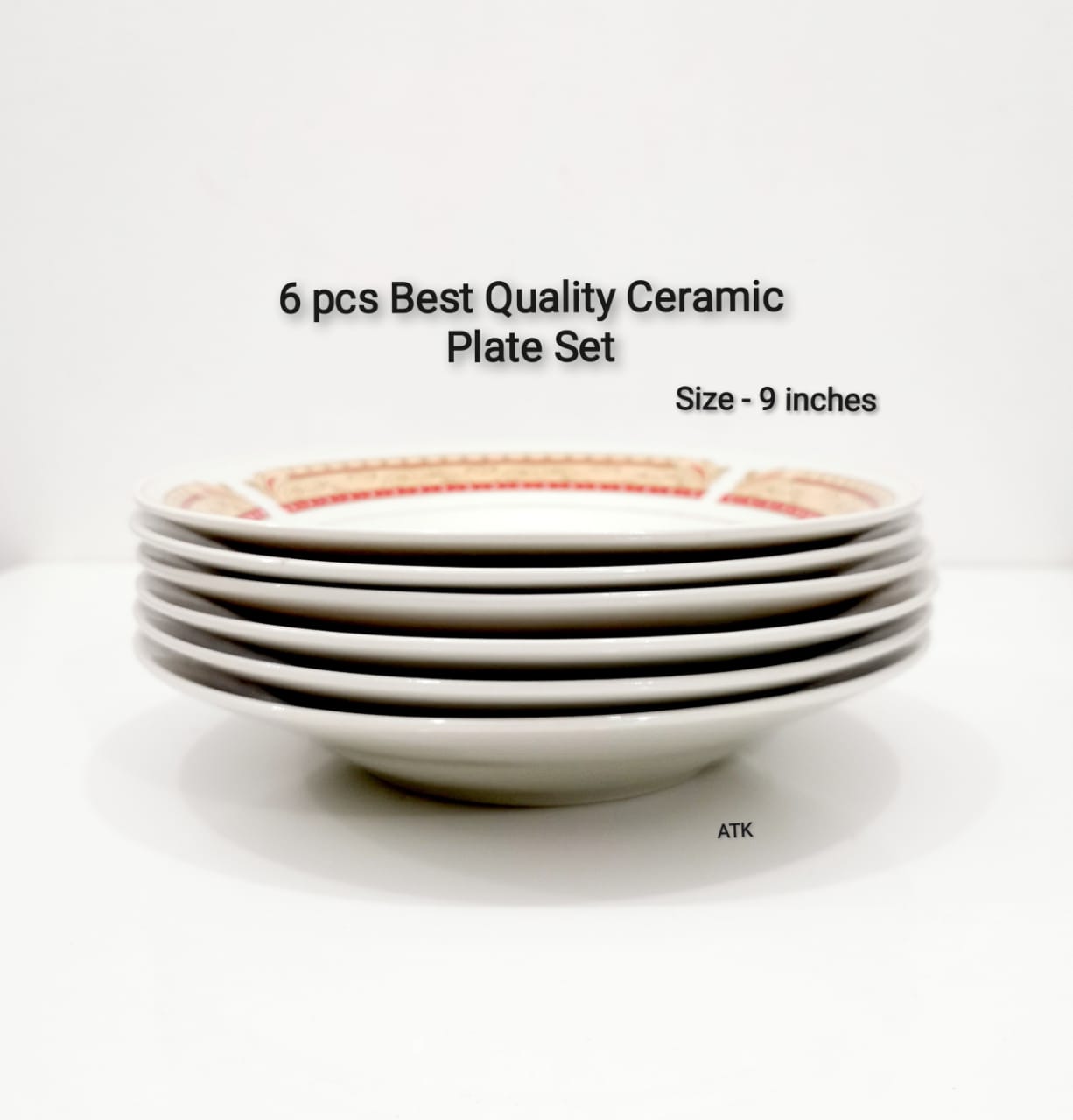 6 Pcs Premium Heavy Quality Ceramic Plate Set ( Best Quality 😍)  6 pcs Set