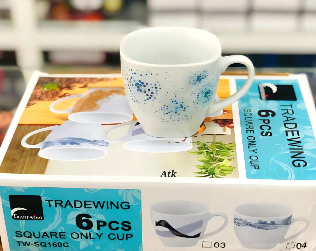 6 Pcs High Quality Square Type Ceramic Tea Cup Set