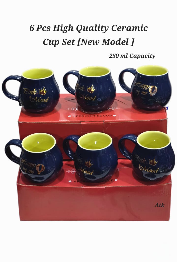 6 Pcs Best Quality Ceramic Cup  [ Quality Item 👌]