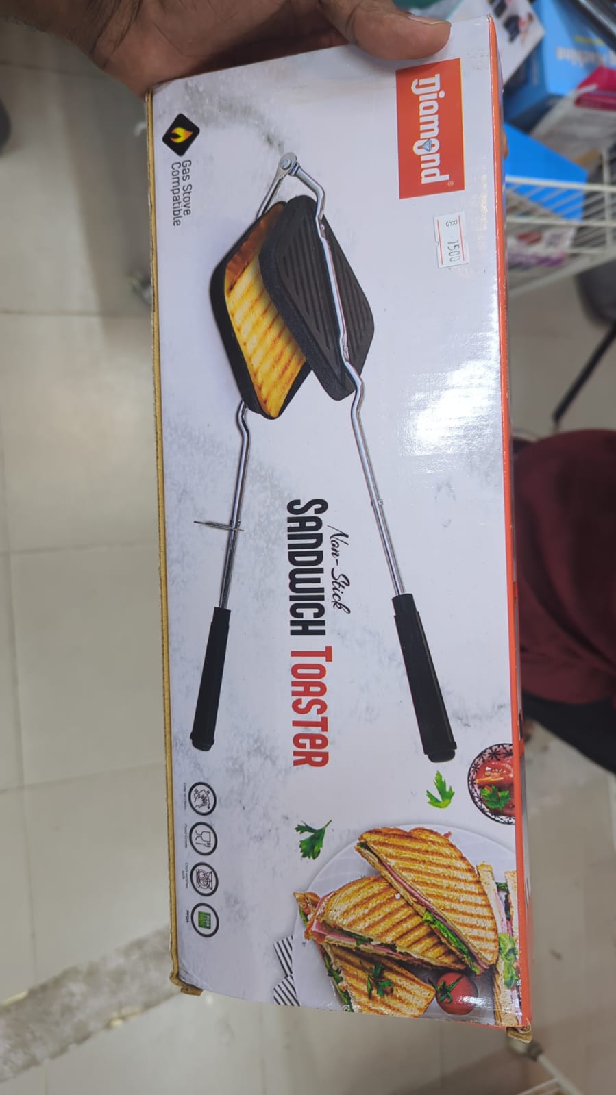 Diamond sandwich toaster non-stick