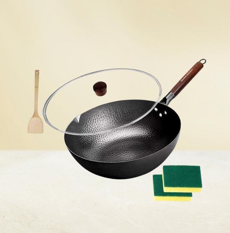 30cm non stick pan with lid heavy kadai