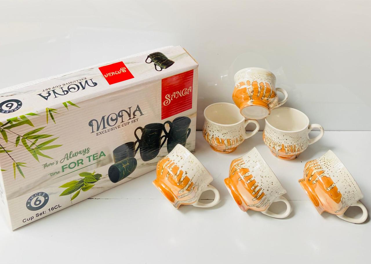 Ceramic 6 pcs Sanga / Mona cup only mix designs 1/